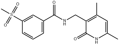 BENZAMIDE, N-[(1,2-DIHYDRO-4,6-DIMETHYL-2-OXO-3-PYRIDINYL)METHYL]-3-(METHYLSULFONYL)- 结构式