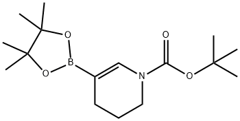 N-叔丁氧碳酰基-3,4-二氢吡啶-5-硼酸酯 结构式