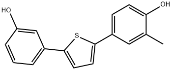 4-[5-(3-羟基苯基)-2-噻吩基]-2-甲基苯酚 结构式