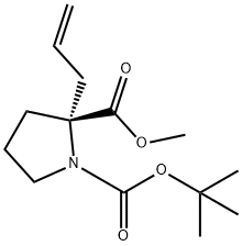 (R)-1-叔丁基2-甲基-2-烯丙基吡咯烷-1,2-二羧酸酯 结构式