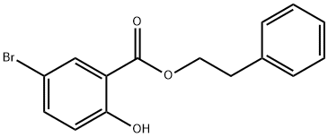 5-溴-2-羟基苯甲酸苯乙酯 结构式