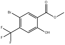 5-溴-2-羟基-4-(三氟甲基)苯甲酸甲酯 结构式