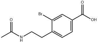 4-(2-乙酰氨基乙基)-3-溴苯甲酸 结构式
