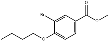 3-溴-4-丁氧基苯甲酸甲酯 结构式