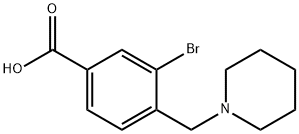 3-溴-4-(哌啶-1-基甲基)苯甲酸 结构式