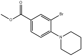 3-溴-4-(哌啶-1-基)苯甲酸甲酯 结构式