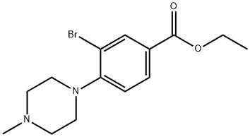 3-溴-4-(4-甲基-1-哌嗪基)苯甲酸乙酯 结构式
