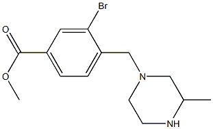 Methyl 3-broMo-4-((3-Methylpiperazin-1-yl)Methyl)benzoate 结构式