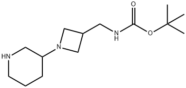 (1-哌啶-3-基-氮杂啶-3-甲基)-氨基甲酸叔丁酯 结构式