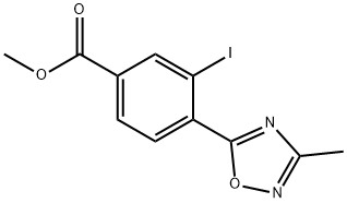 Methyl 3-iodo-4-(3-Methyl-1,2,4-oxadiazol-5-yl)benzoate 结构式