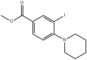 3-碘-4-(哌啶-1-基)苯甲酸甲酯 结构式