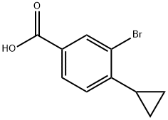 3-溴-4-环丙基苯甲酸 结构式