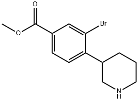 3-溴-4-(哌啶-3-基)苯甲酸甲酯 结构式