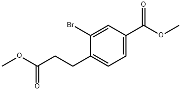 3-溴-4-(3-甲氧基-3-氧代丙基)苯甲酸甲酯 结构式