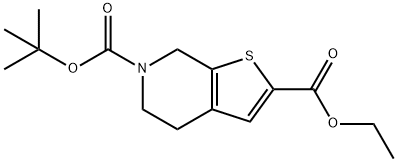 6-叔-丁基 2-乙基 4,5-二氢噻吩并[2,3-C]吡啶-2,6(7H)-二羧酸酯 结构式