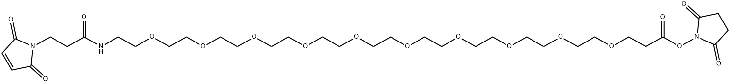 Α-MALEIMIDOPROPIONYL-Ω-SUCCINIMIDYL-10(ETHYLENE GLYCOL) 结构式