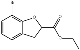 7-溴-2,3-二氢苯并呋喃-2-甲酸乙酯 结构式