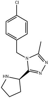 4-[(4-氯苯基)甲基]-3-甲基-5-(2R)-2-吡咯烷基-4H-1,2,4-三唑 结构式