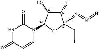 1-((2R,3S,4S,5S)-5-azido-4-fluoro-3-hydroxy-5-iodoMethyl-tetrahydro-furan-2-yl)-1H-pyriMidine-2,4-dione 结构式