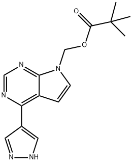 [4-(1H-吡唑-4-基)-7H-吡咯并[2,3-D]嘧啶-7-基]甲基特戊酸酯 结构式
