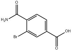 3-溴-4-氨基甲酰苯甲酸 结构式