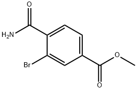 3-溴-4-氨甲酰苯甲酸甲酯 结构式