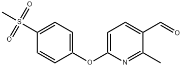 2-甲基-6-[4-(甲基磺酰基)苯氧基]-3-吡啶甲醛 结构式