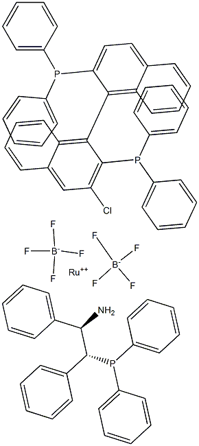 氯[(R)-2,2'-双(二苯基膦基)-1,1'-联萘)][(1R,2R)-2-(二苯基膦基)-1,2-二苯基乙胺]钌(II)]钌(II)四氟硼酸盐 结构式
