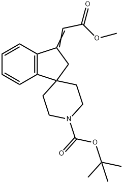 tert-butyl 3-(2-Methoxy-2-oxoethylidene)-2,3-dihydrospiro[indene-1,4'-piperidine]-1'-carboxylate 结构式