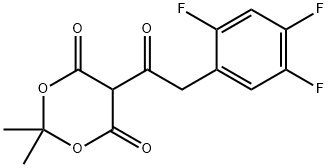 2,2-二甲基-5-[(2,4,5-三氟苯基L)乙酰基]-1,3-二氧-4,6-二酮 结构式