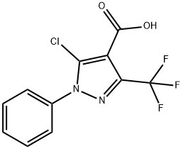 1H-Pyrazole-4-carboxylic acid, 5-chloro-1-phenyl-3-(trifluoroMethyl)- 结构式