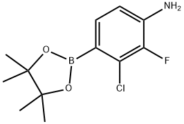 4-氨基-2-氯-3-氟苯硼酸频哪醇酯 结构式