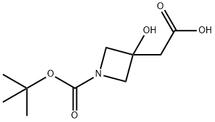 2- [3-羟基-1 - [(2-甲基丙-2-基)氧基羰基]氮杂环丁烷-3-基]乙酸 结构式