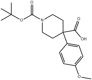 1-BOC-4-(4-甲氧基苯基)-4-哌啶甲酸 结构式