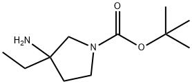 3-氨基-3-乙基-吡咯烷-1-羧酸叔丁酯 结构式