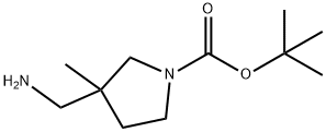 1-BOC-3-(氨基甲基)-3-甲基吡咯烷 结构式
