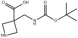 3-(Boc-aMinoMethyl)azetidine-3-carboxylic acid 结构式