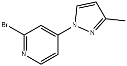 2-Bromo-4-(3-methyl-1H-pyrazol-1-yl)pyridine 结构式