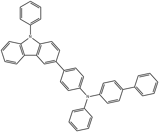 N-苯基-N-[4-(9-苯基-9H-咔唑-3-基)苯基]-[1,1'-联苯]-4-胺 结构式
