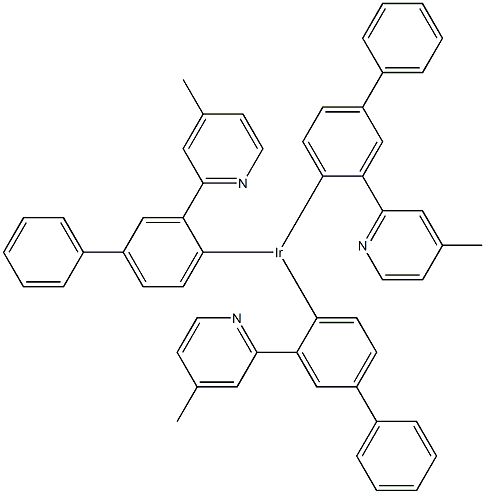三[3-(4-甲基吡啶-2-基)[1,1'-联苯]-4-基]合铱 结构式
