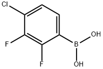 2,3-二氟-4-氯苯硼酸 结构式