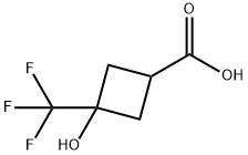 3-羟基-3-(三氟甲基)环丁烷-1-羧酸 结构式