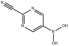 (2-氰基嘧啶-5-基)硼酸 结构式