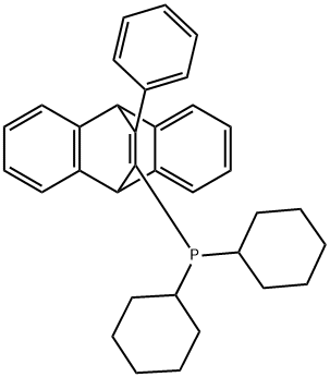 11-二环己基膦基-12-苯基-9,10-亚乙烯基蒽二氯甲烷加成物 结构式