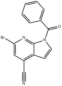 1-苯甲酰基-6-溴-1H-吡咯并[2,3-B]吡啶-4-甲腈 结构式