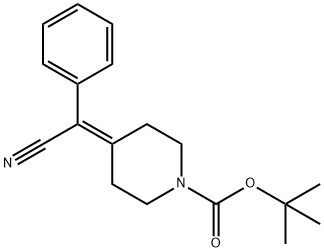 4-(氰基(苯基)亚甲基)哌啶-1-甲酸叔丁酯 结构式
