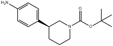 (3S)-3-(4-氨基苯基)-1-哌啶甲酸叔丁酯 结构式