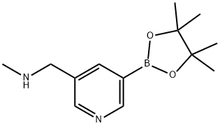 N-甲基-5-(4,4,5,5-四甲基-1,3,2-二氧杂环戊硼烷-2-基)-3-吡啶甲胺 结构式