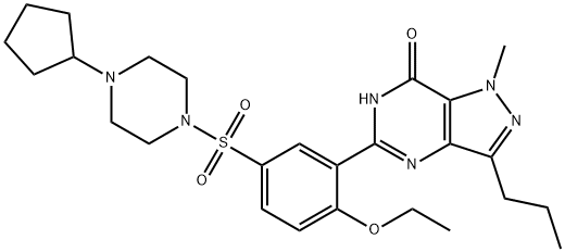 5-(5-((4-Cyclopentylpiperazin-1-yl)sulfonyl)-2-ethoxyphenyl)-1-Methyl-3-propyl-1H-pyrazolo[4,3-d]pyriMidin-7(6H)-one 结构式