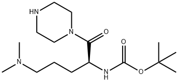 tert-Butyl (S)-4-(diMethylaMino)-1-(piperazine-1-carbonyl)butylcarbaMate, 97% 结构式